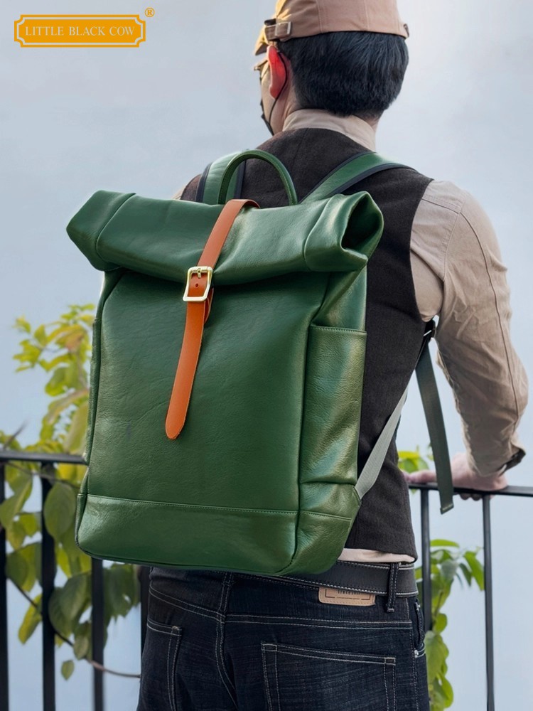 Leather Backpack Vintage - Großer Herren-Rucksack aus Echtem Leder Vintage