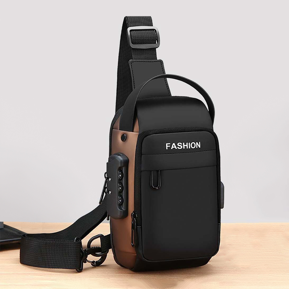 Sling Backpack Shoulder - Herren Umhängetasche Sling-Rucksack mit USB-Ladeanschluss und