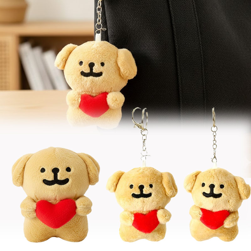 Mini Backpack Purse - 1-10 Stück Herzförmiger Hunde-Plüsch-Schlüsselanhänger Niedlicher Welpen-Stofftier-Schlüsselring