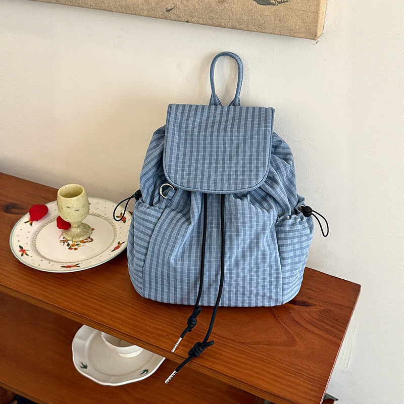 Canvas Backpack Casual - Karierter, leichter Laptop-Rucksack aus Canvas für