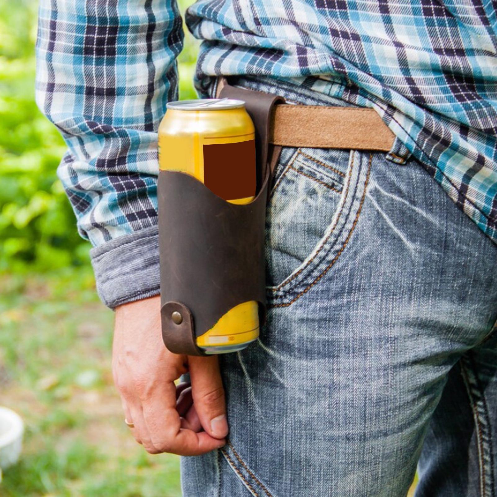 Hydration Pack Outdoor - PU-Leder Bierflaschenhalter zum Umhängen, Tragbare Outdoor-Getränkeflaschentasche,