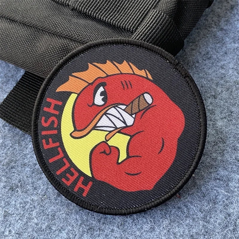 Urban Backpack Tactical - HELLFISH Logo Print Patch Klettverschluss Hellfish