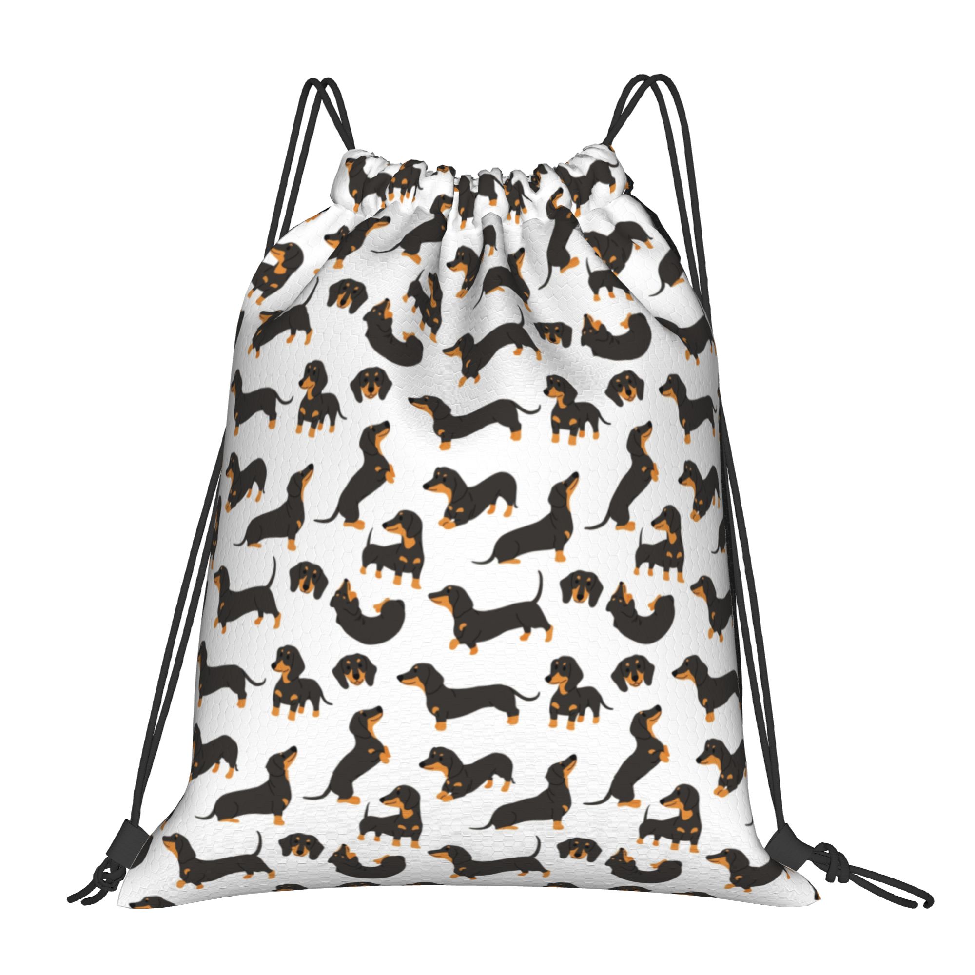 Drawstring Gym Bag - Individueller Dackel-Muster-Rucksack mit Kordelzug für Damen