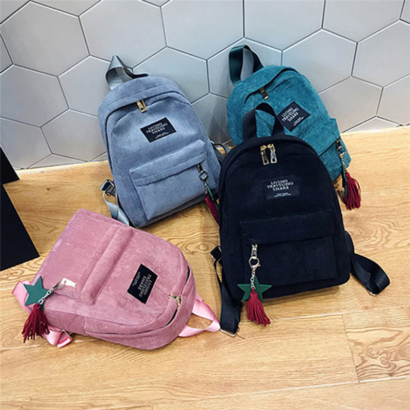 Mini Backpack Purse - Mode Frau Mini einfache Cord Rucksäcke