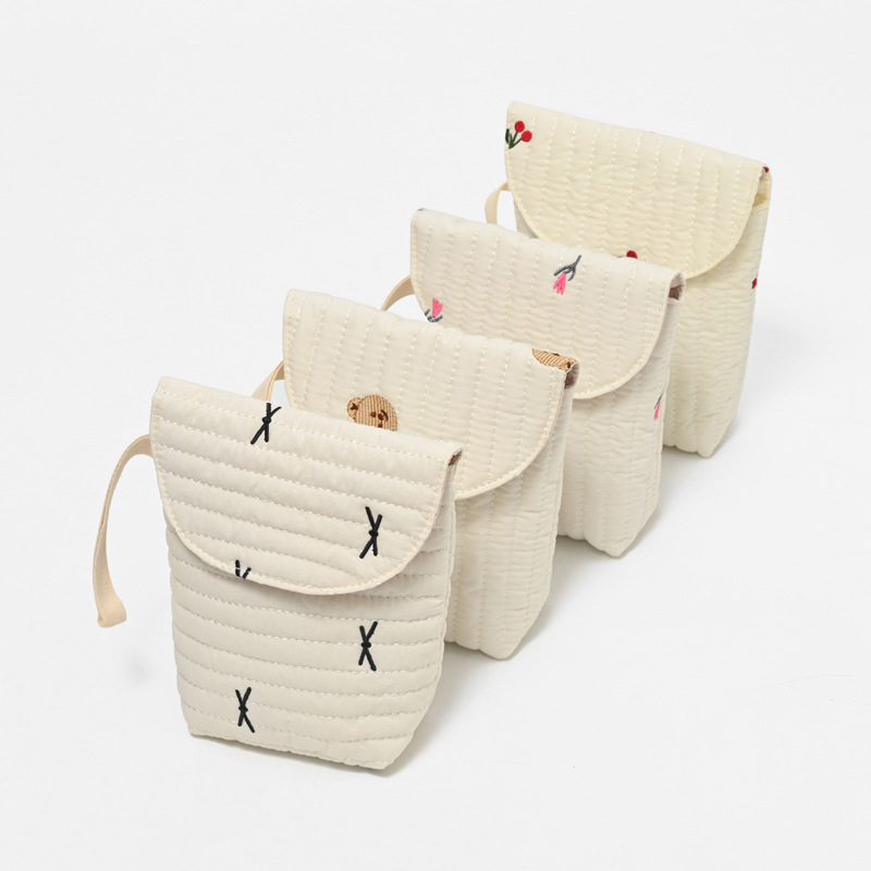 Backpack Diaper Bag - Bestickte Baumwoll-Wickeltasche Waschbare Mami-Tasche Flaschen-Nippel-Windel-Aufbewahrungsbeutel Kinderwagen-Hängetasche