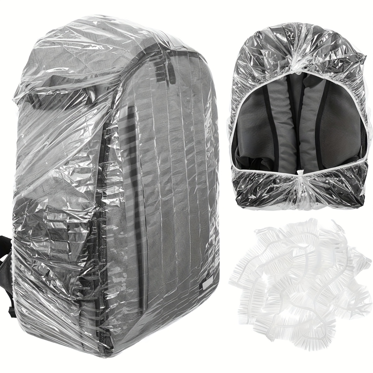 Rain Cover Backpack - 10 Stück elastische Einweg-Rucksack-Regenhülle, skalierbare, wasserdichte,