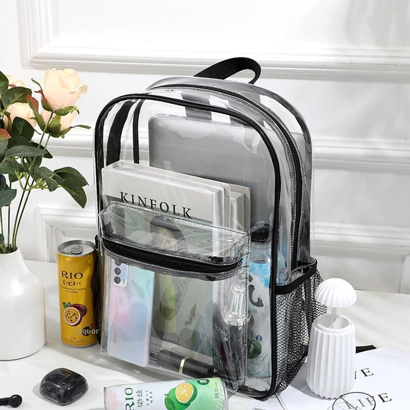 Canvas Backpack Casual - Transparenter PVC-Rucksack für Outdoor-Sport und Fitness,