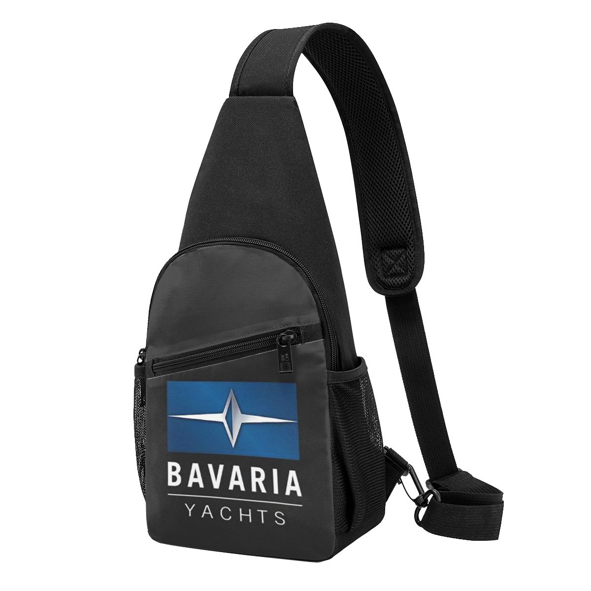Sling Backpack Shoulder - Bavaria Yachts Blue Silver Logo Brusttasche
