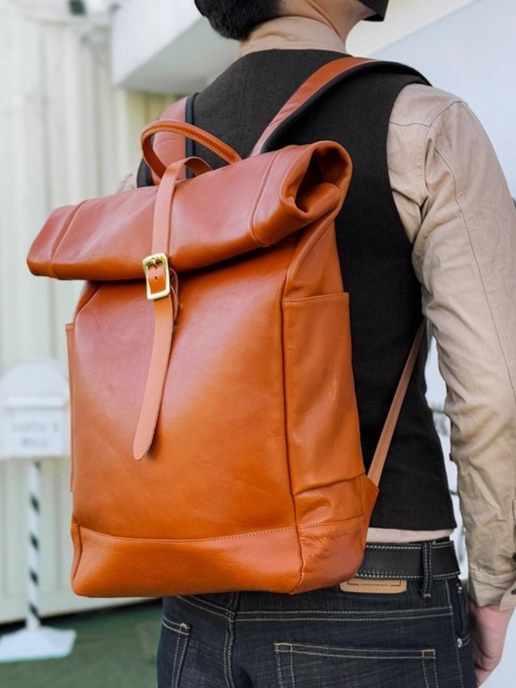 Großer Herren-Rucksack aus Ech – Leather Backpack Vintage Bewertung und Preis