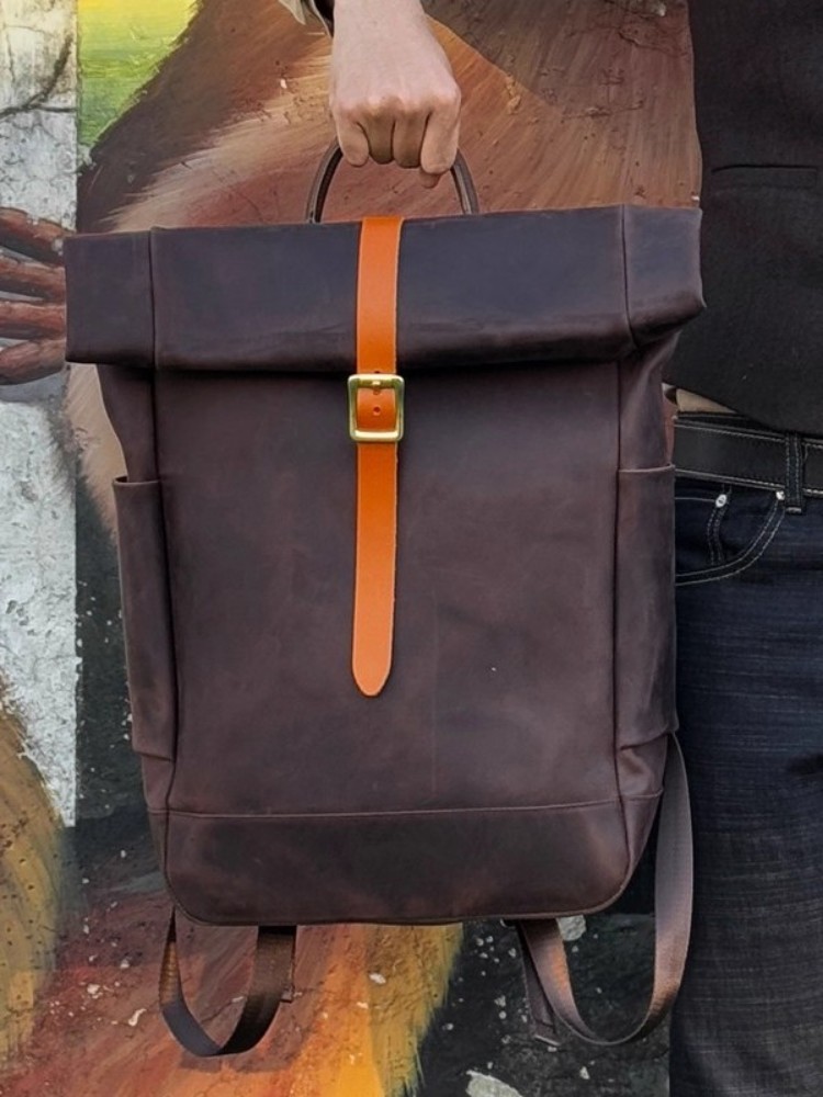 Großer Herren-Rucksack aus Ech – Leather Backpack Vintage Bewertung und Preis