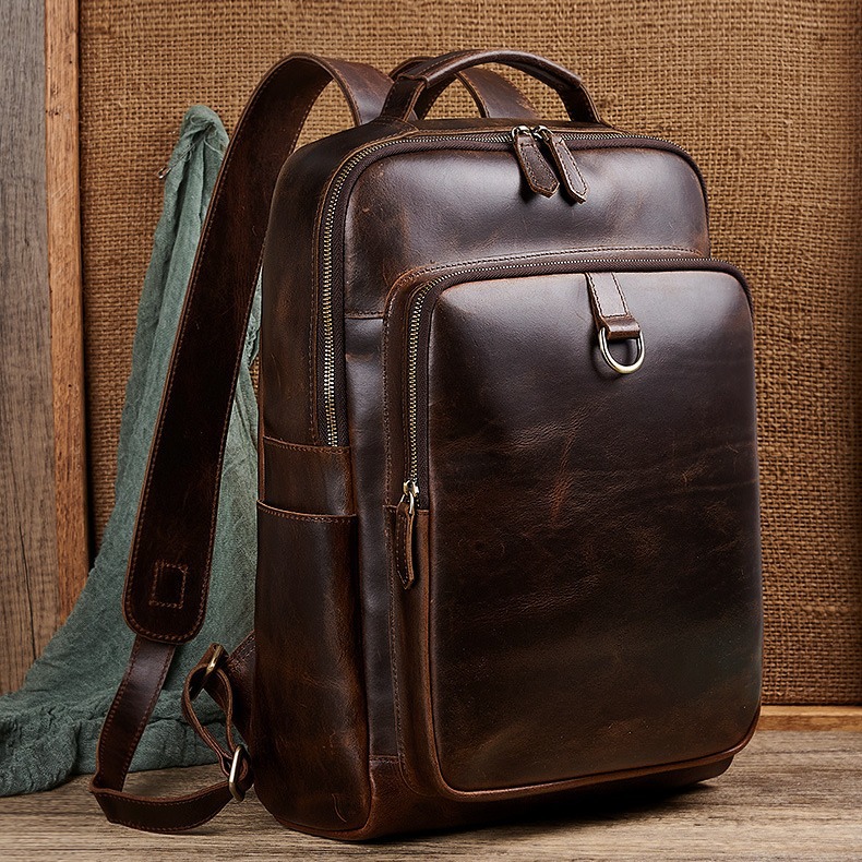 Herren-Laptop-Rucksack aus gew – Leather Backpack Vintage Bewertung und Preis