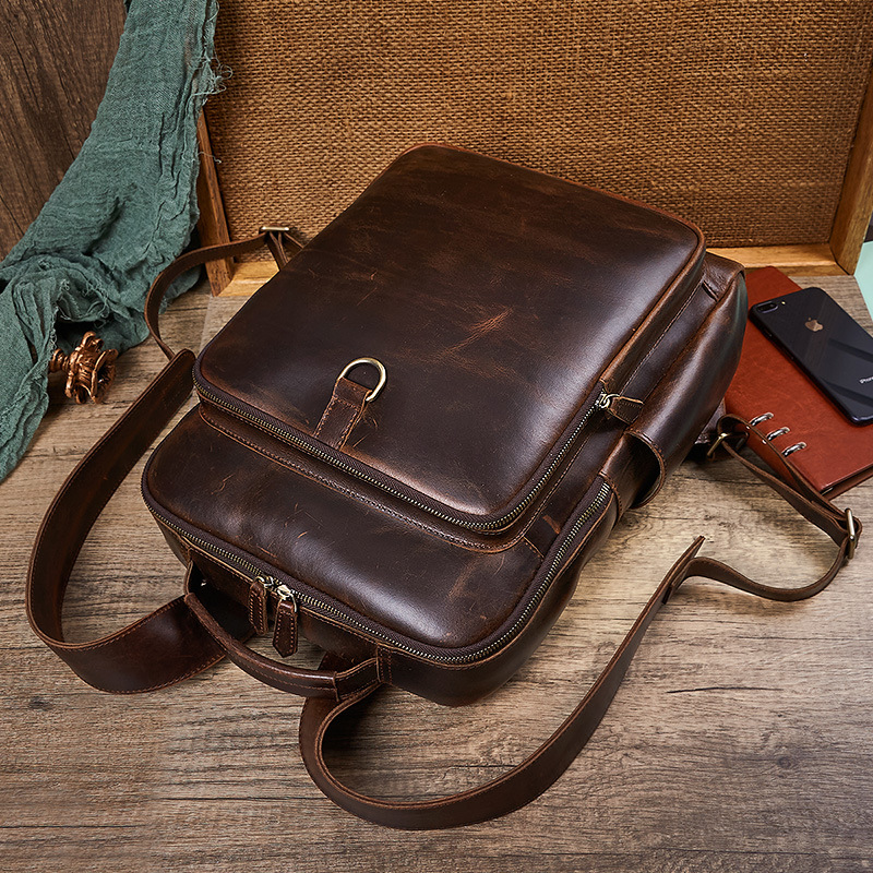 Herren-Laptop-Rucksack aus gew – Leather Backpack Vintage Bewertung und Preis