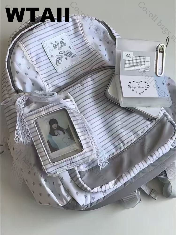 Mode Gestreiften Dot Decor Ruc – Canvas Backpack Casual Bewertung und Preis