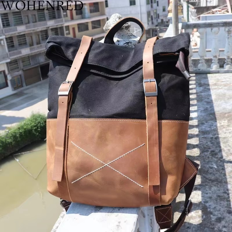 Modischer Herren-Rucksack aus  – Leather Backpack Vintage Bewertung und Preis
