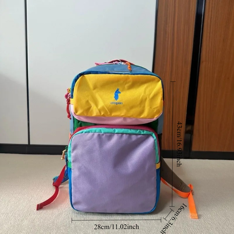 Dopamine Color Block Rucksack, – Canvas Backpack Casual Bewertung und Preis