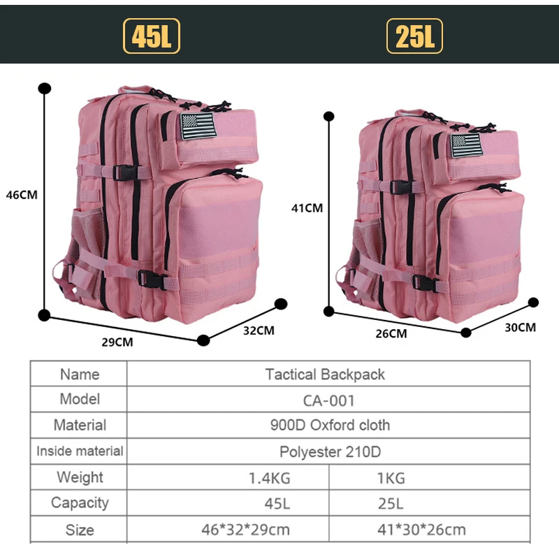 25L/45L 3P Taktischer Rucksack – Urban Backpack Tactical Bewertung und Preis