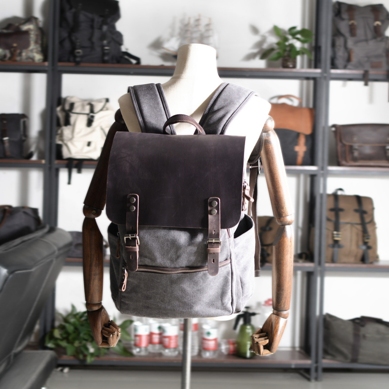 Retro-Herrenrucksack, doppelte – Canvas Backpack Casual Bewertung und Preis